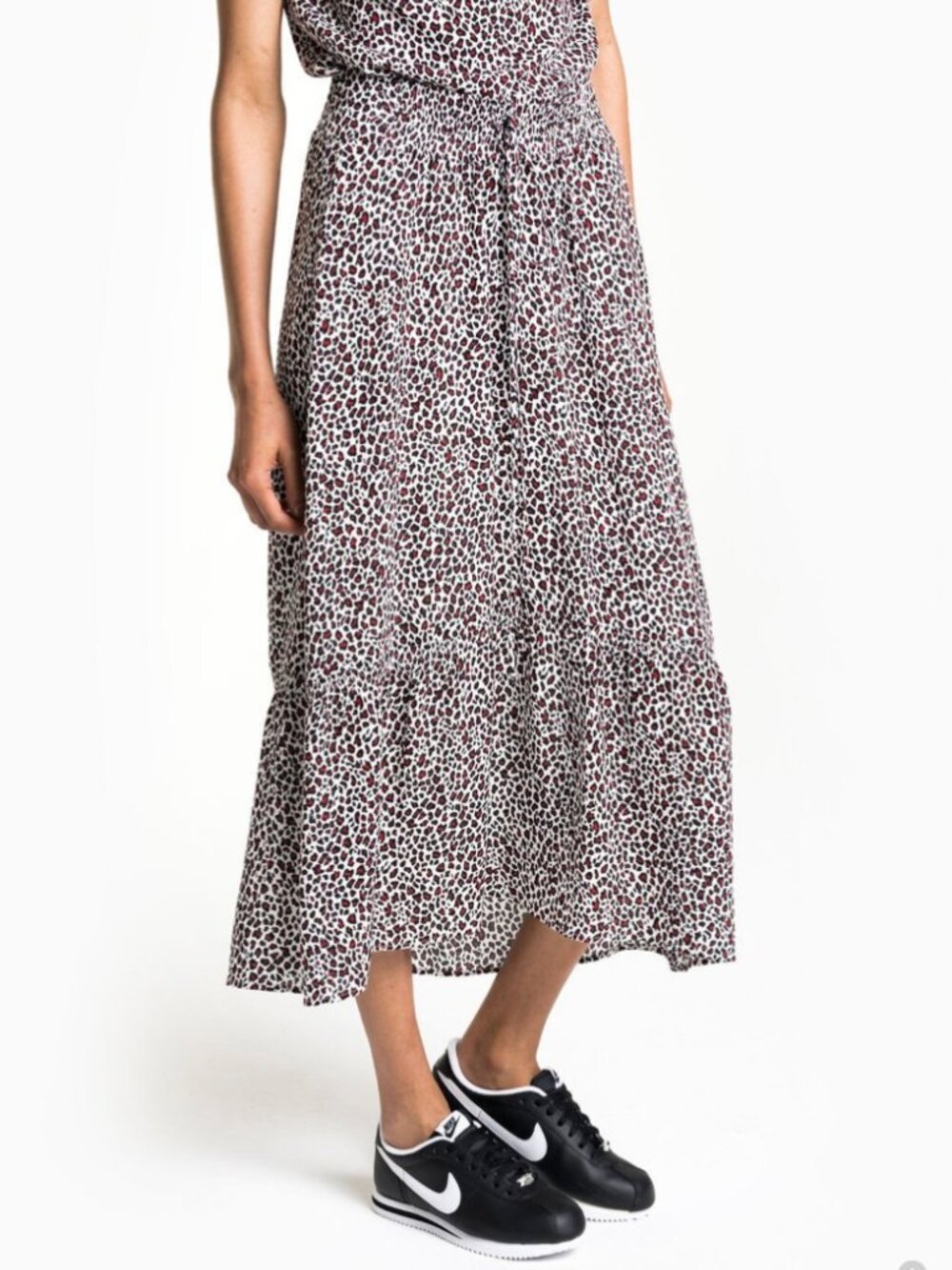 A.L.C. Holly Leopard Print Silk Maxi Skirt Size 0